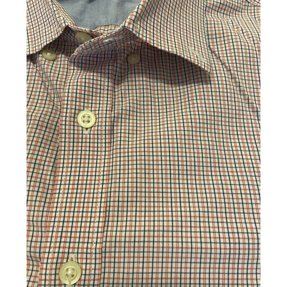 Banana Republic Soft Wash Mens Medium Blue/Red Plaid Long Sleeve Button Up Shirt - Picture 7 of 8